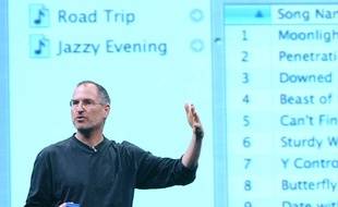 Steve Jobs au moment du lancement de l'iTunes Music Store, Ã  Londres le 15 juin 2004.